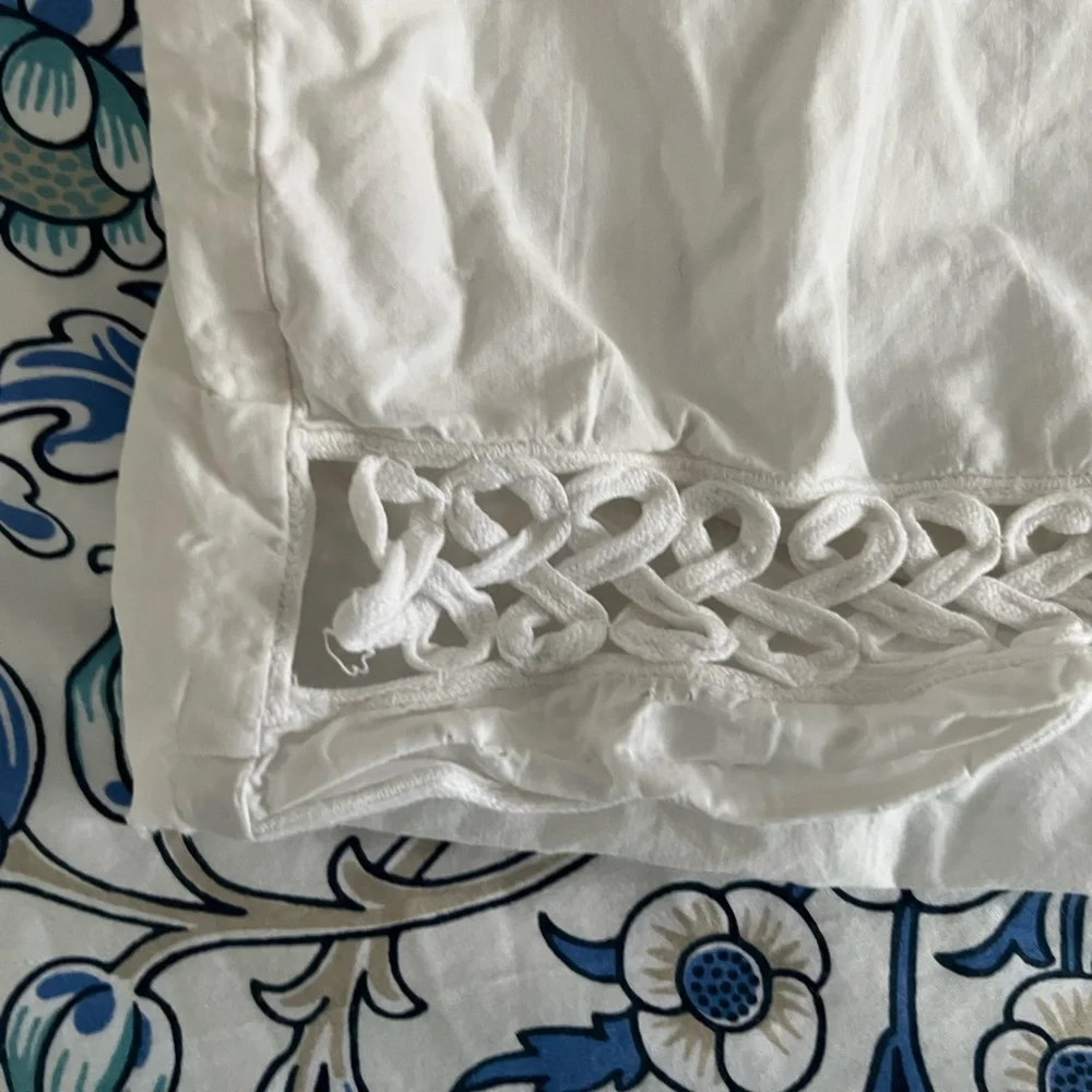White Pillowcase with Intricate Lace Design